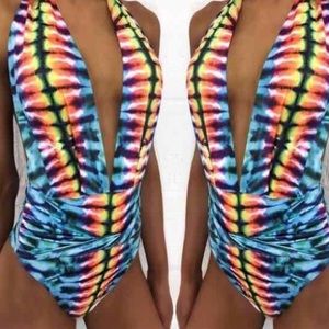 Tye dye one piece swimsuit